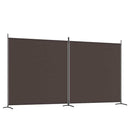vidaXL 2 paneles barna szövet paraván 348x180 cm