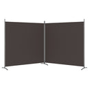 vidaXL 2 paneles barna szövet paraván 348x180 cm