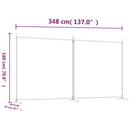 vidaXL 2 paneles barna szövet paraván 348x180 cm