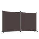 vidaXL 2 paneles barna szövet paraván 348x180 cm