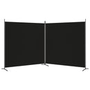 vidaXL 2 paneles fekete szövet térelválasztó 348 x 180 cm