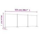 vidaXL 3 paneles barna szövet paraván 525x180 cm