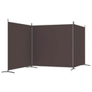vidaXL 3 paneles barna szövet paraván 525x180 cm