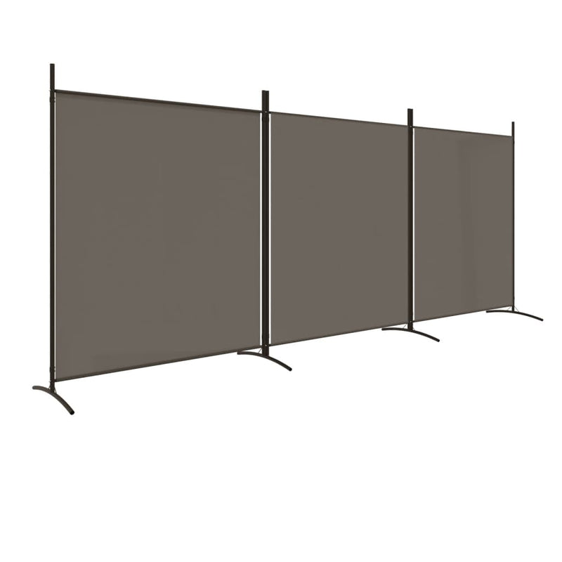 vidaXL 3 paneles antracitszürke szövet térelválasztó 525x180 cm