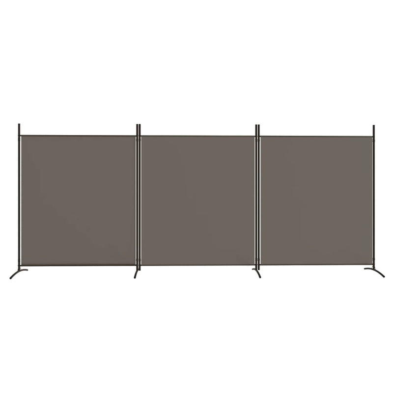 vidaXL 3 paneles antracitszürke szövet térelválasztó 525x180 cm