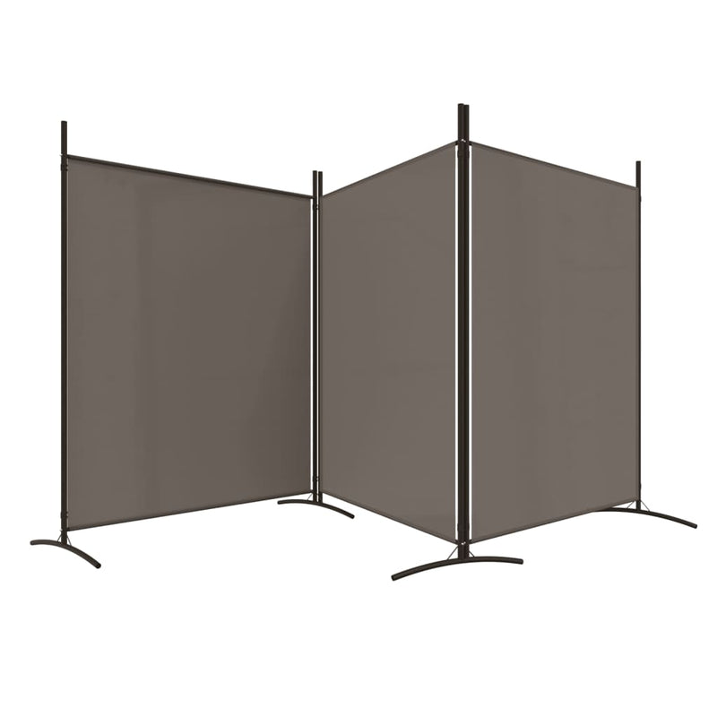 vidaXL 3 paneles antracitszürke szövet térelválasztó 525x180 cm