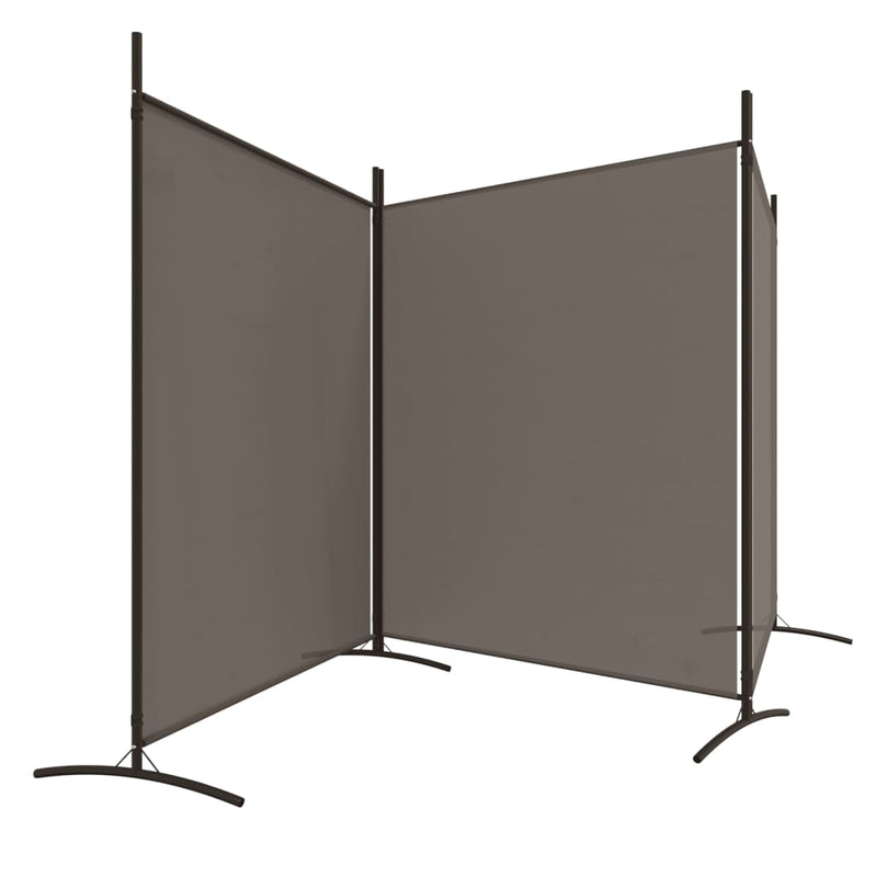vidaXL 3 paneles antracitszürke szövet térelválasztó 525x180 cm