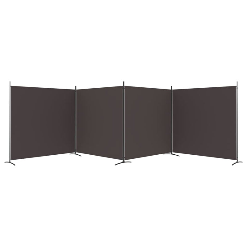 vidaXL 4 paneles barna szövet térelválasztó 698x180 cm
