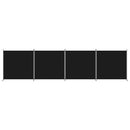 vidaXL 4 paneles fekete szövet térelválasztó 698x180 cm
