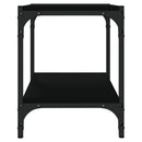 vidaXL fekete szerelt fa és acél TV-szekrény 40x33x41 cm