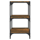 vidaXL füstös tölgy szerelt fa és acél könyvszekrény 40 x 33 x 70,5 cm