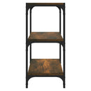 vidaXL füstös tölgy szerelt fa és acél könyvszekrény 40 x 33 x 70,5 cm