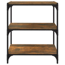 vidaXL füstös tölgy szerelt fa és acél könyvszekrény 60 x 33 x 70,5 cm