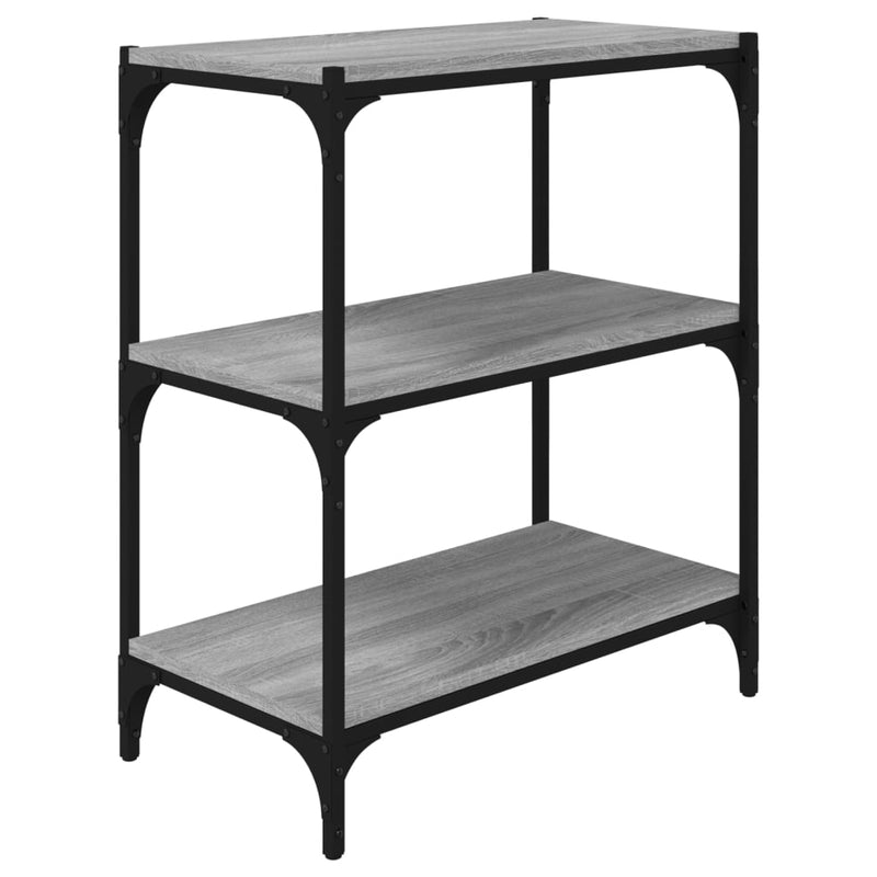 vidaXL szürke sonoma színű szerelt fa/acél könyvszekrény 60x33x70,5 cm