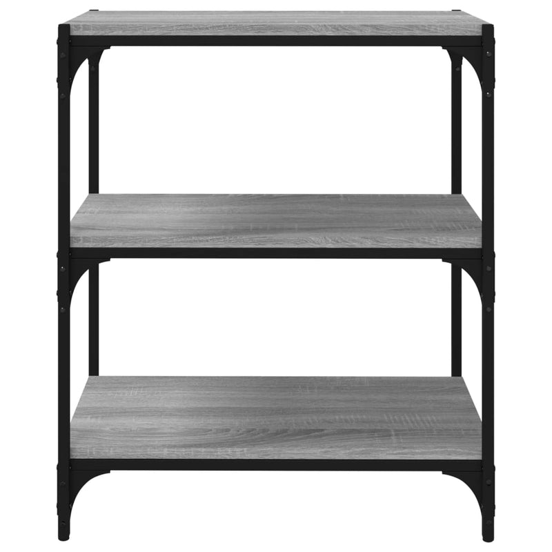 vidaXL szürke sonoma színű szerelt fa/acél könyvszekrény 60x33x70,5 cm