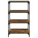 vidaXL füstös tölgy szerelt fa és acél könyvszekrény 60 x 33 x 100 cm