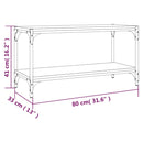 vidaXL szürke sonoma színű szerelt fa és acél TV-szekrény 80x33x41 cm