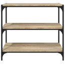 vidaXL sonoma tölgy szerelt fa és acél könyvszekrény 80 x 33 x 70,5 cm