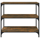 vidaXL füstös tölgy szerelt fa és acél könyvszekrény 80 x 33 x 70,5 cm