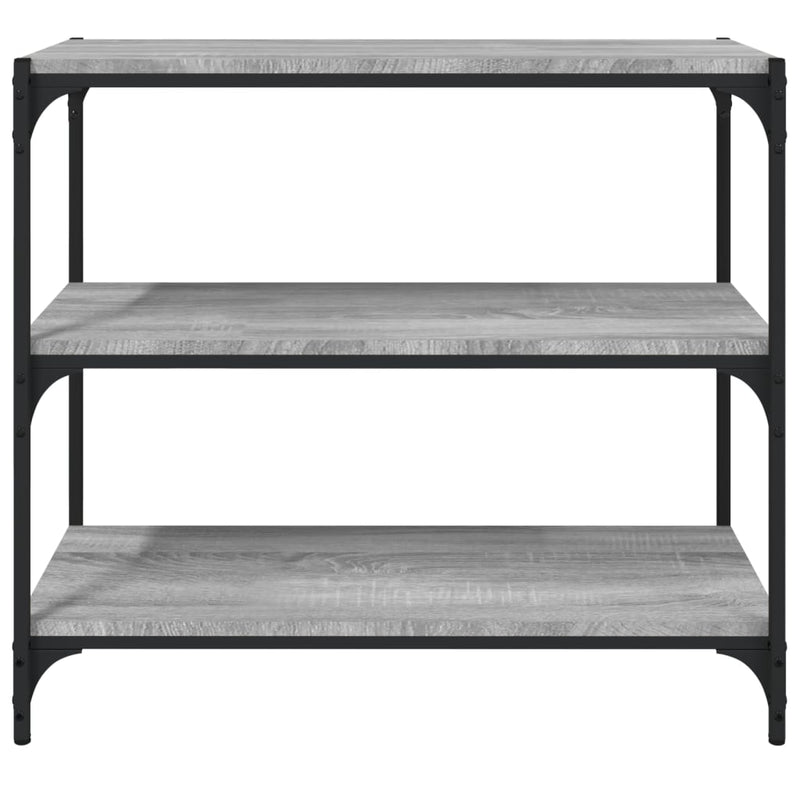 vidaXL szürke sonoma színű szerelt fa/acél könyvszekrény 80x33x70,5 cm
