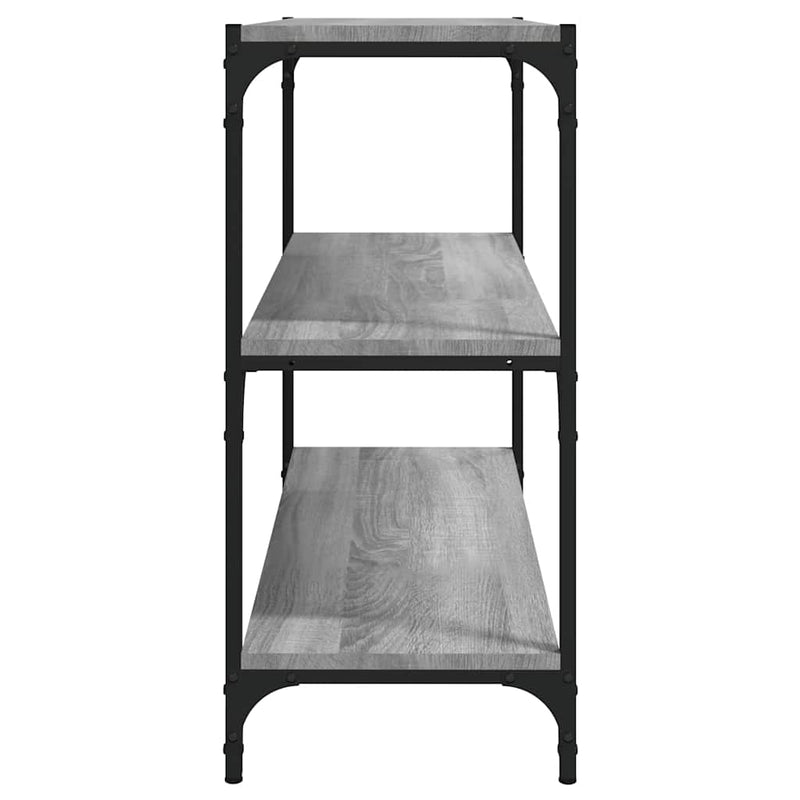 vidaXL szürke sonoma színű szerelt fa/acél könyvszekrény 80x33x70,5 cm