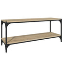 vidaXL sonoma tölgy színű szerelt fa és acél TV-szekrény 100x33x41 cm