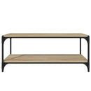 vidaXL sonoma tölgy színű szerelt fa és acél TV-szekrény 100x33x41 cm