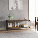 vidaXL füstös tölgy színű szerelt fa és acél TV-szekrény 100x33x41 cm