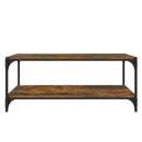 vidaXL füstös tölgy színű szerelt fa és acél TV-szekrény 100x33x41 cm
