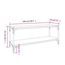 vidaXL füstös tölgy színű szerelt fa és acél TV-szekrény 100x33x41 cm