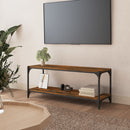 vidaXL füstös tölgy színű szerelt fa és acél TV-szekrény 100x33x41 cm