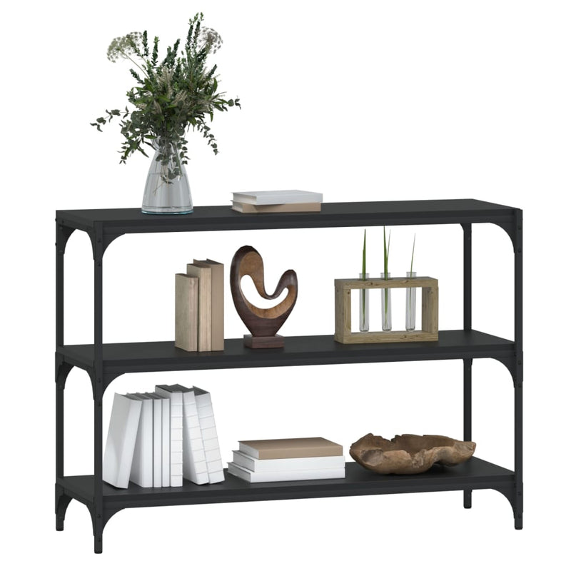 vidaXL fekete szerelt fa és acél könyvszekrény 100 x 33 x 70,5 cm