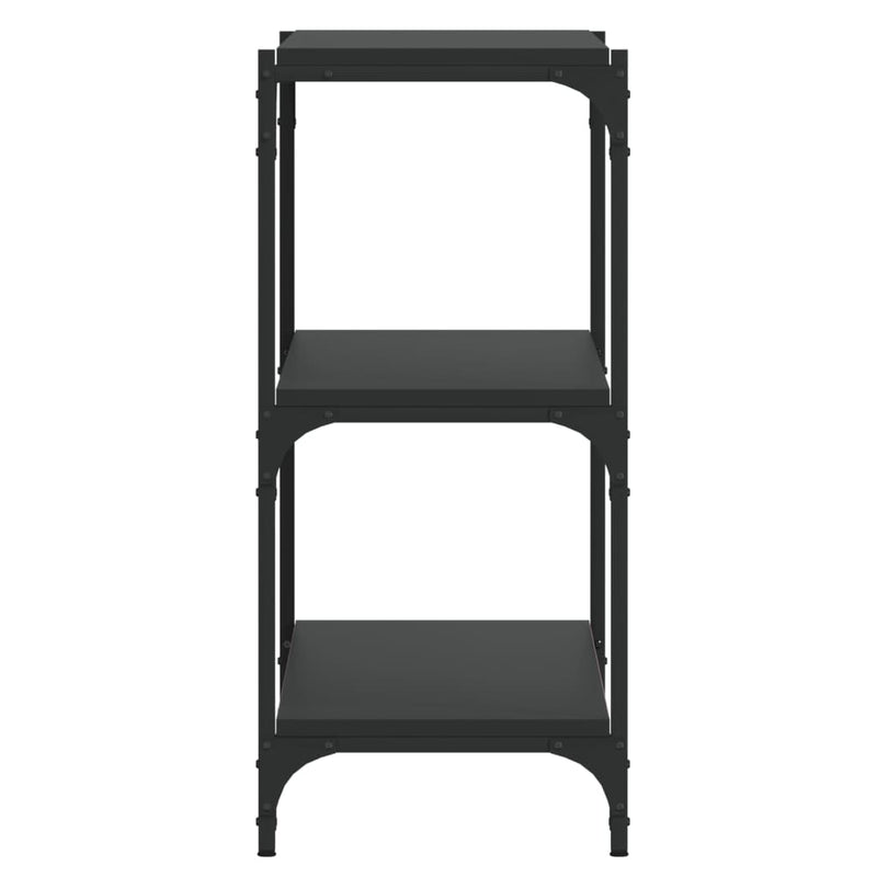 vidaXL fekete szerelt fa és acél könyvszekrény 100 x 33 x 70,5 cm