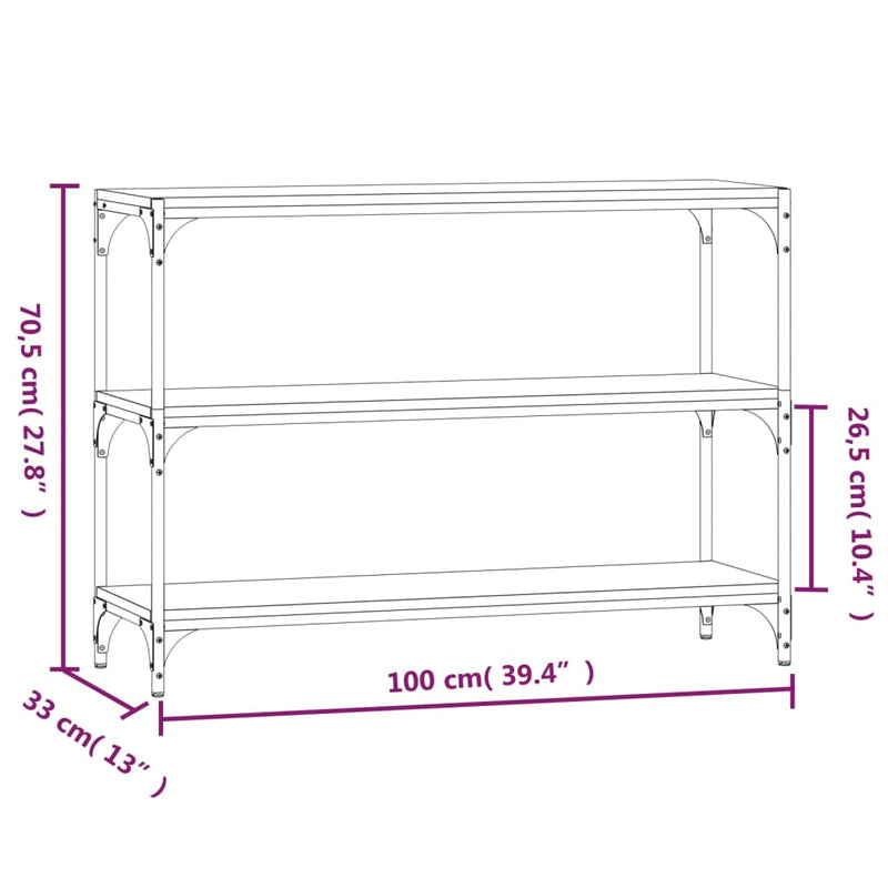 vidaXL fekete szerelt fa és acél könyvszekrény 100 x 33 x 70,5 cm