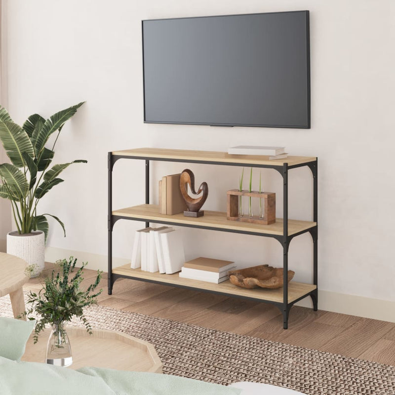 vidaXL sonoma tölgy színű fa és acél könyvszekrény 100 x 33 x 70,5 cm