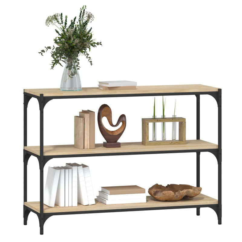 vidaXL sonoma tölgy színű fa és acél könyvszekrény 100 x 33 x 70,5 cm