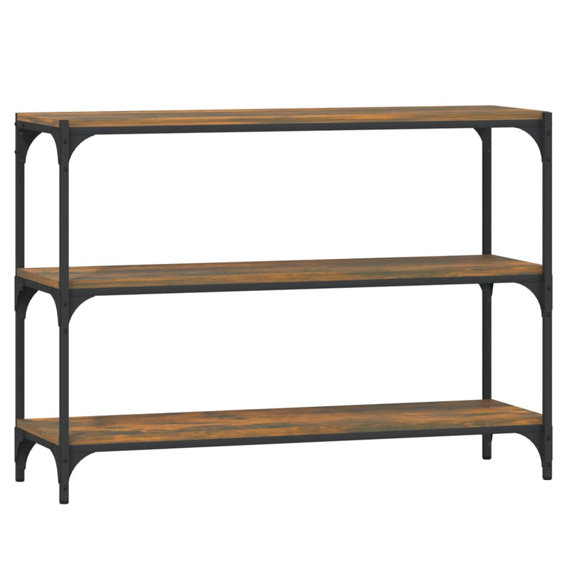 vidaXL füstös tölgy színű fa és acél könyvszekrény 100 x 33 x 70,5 cm