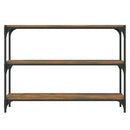 vidaXL füstös tölgy színű fa és acél könyvszekrény 100 x 33 x 70,5 cm