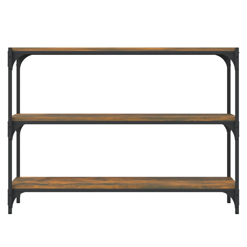vidaXL füstös tölgy színű fa és acél könyvszekrény 100 x 33 x 70,5 cm