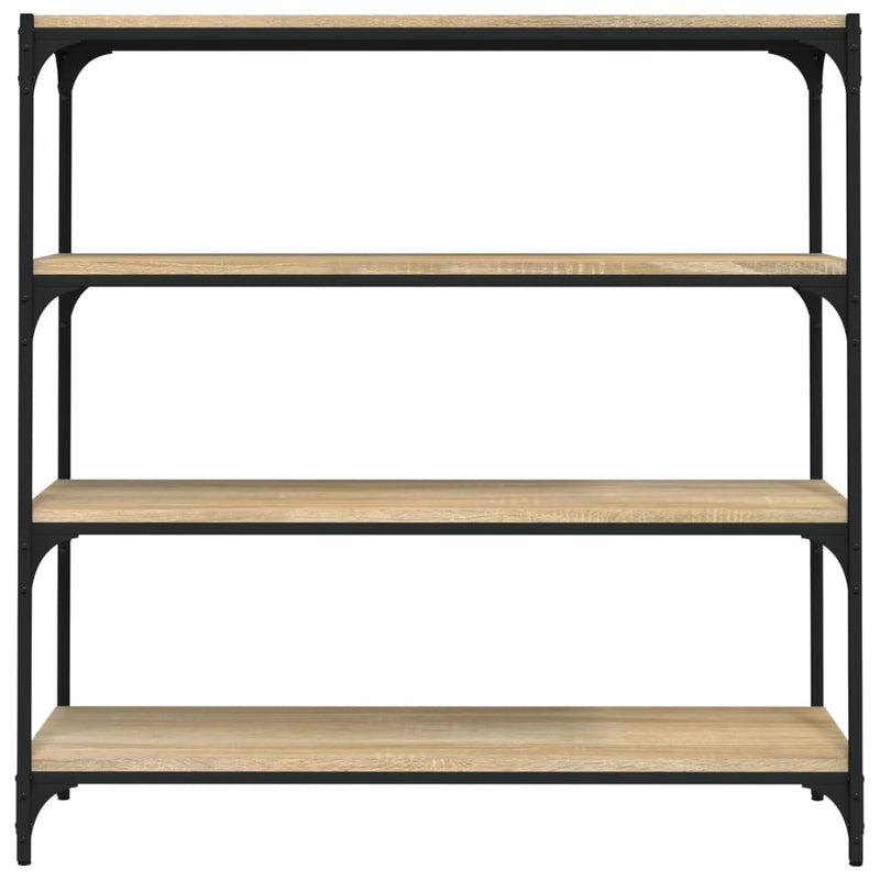 vidaXL sonoma tölgy színű szerelt fa/acél könyvszekrény 100x33x100 cm