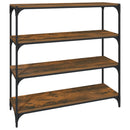 vidaXL füstös tölgy színű szerelt fa/acél könyvszekrény 100x33x100 cm