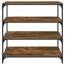 vidaXL füstös tölgy színű szerelt fa/acél könyvszekrény 100x33x100 cm