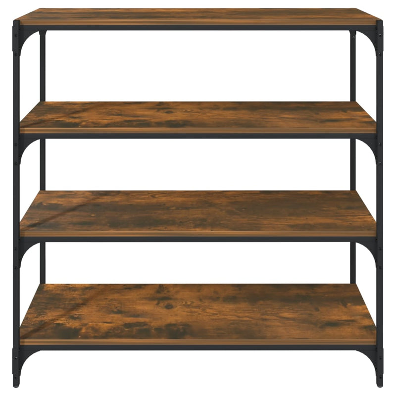 vidaXL füstös tölgy színű szerelt fa/acél könyvszekrény 100x33x100 cm