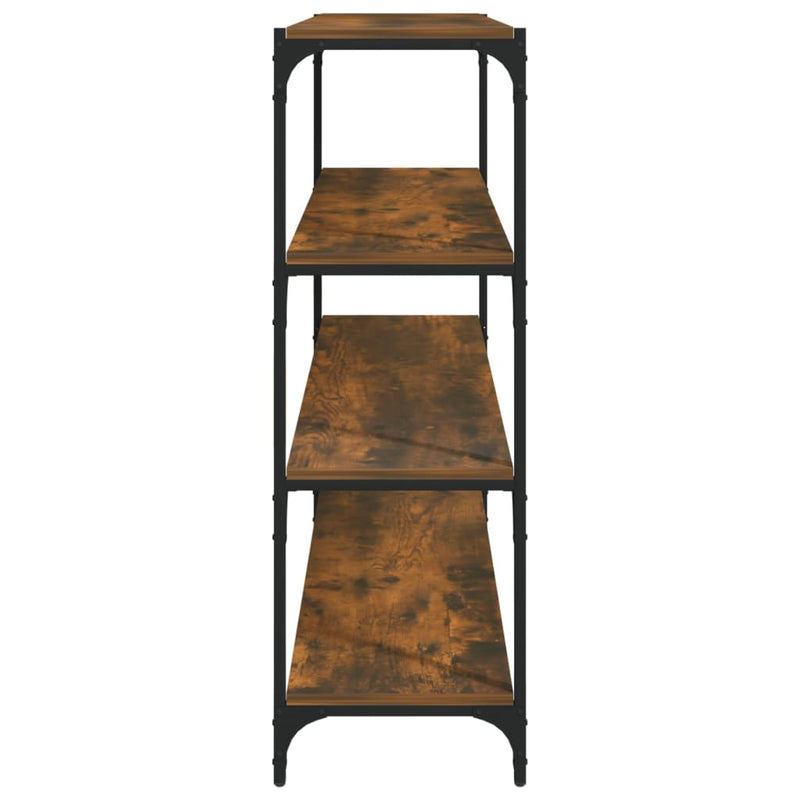vidaXL füstös tölgy színű szerelt fa/acél könyvszekrény 100x33x100 cm