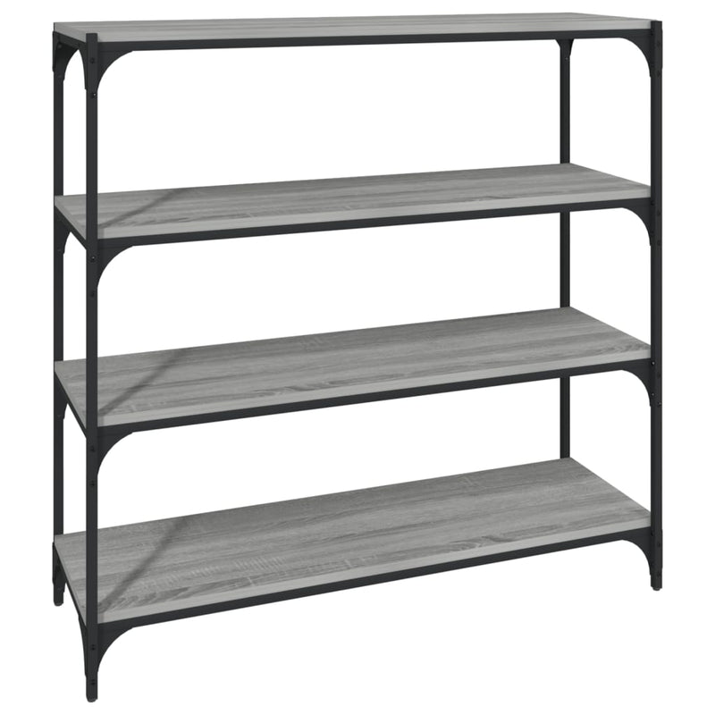 vidaXL szürke sonoma színű szerelt fa/acél könyvszekrény 100x33x100 cm