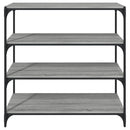 vidaXL szürke sonoma színű szerelt fa/acél könyvszekrény 100x33x100 cm