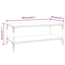 vidaXL fekete szerelt fa dohányzóasztal 100 x 50 x 40 cm