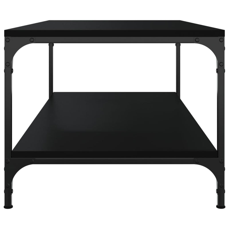 vidaXL fekete szerelt fa dohányzóasztal 80 x 50 x 40 cm