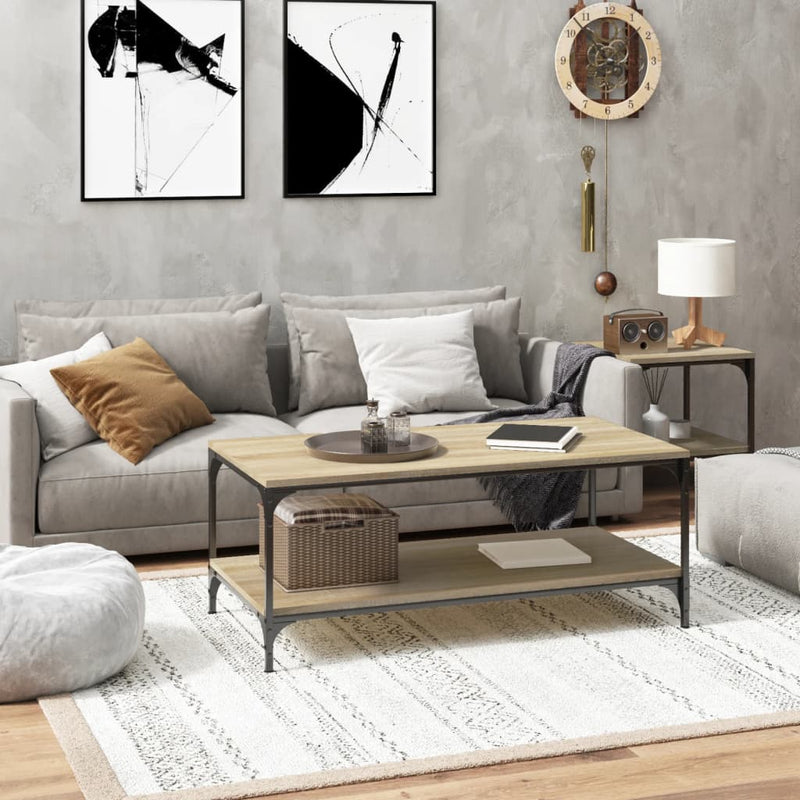 vidaXL sonoma tölgy színű szerelt fa dohányzóasztal 80 x 50 x 40 cm