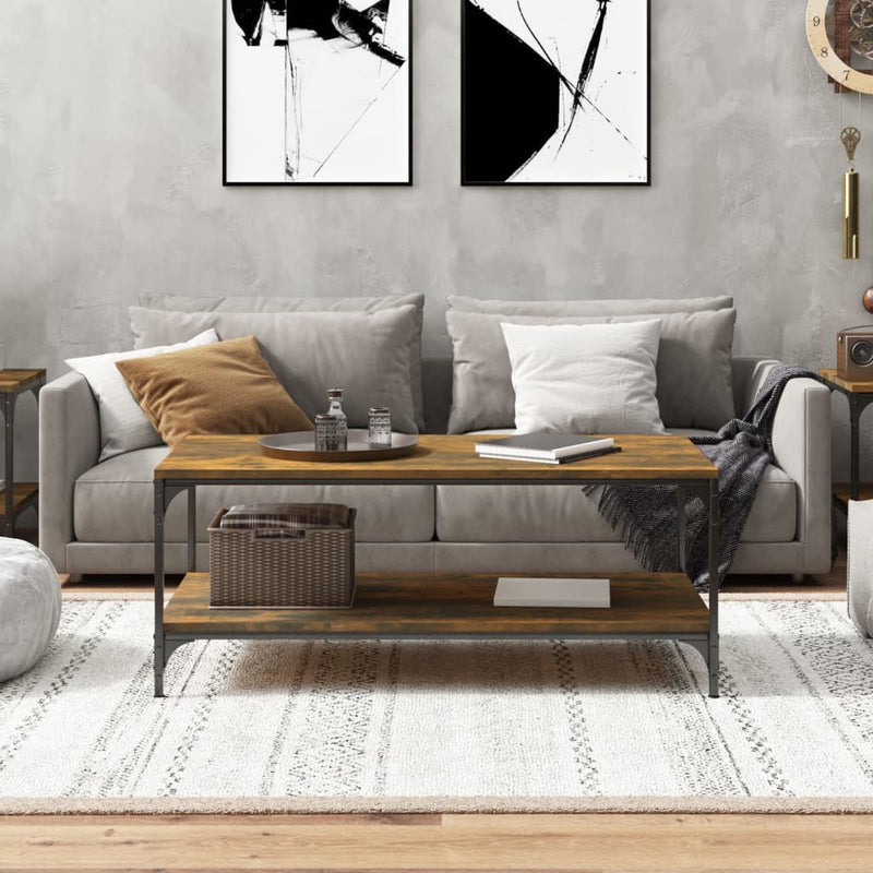 vidaXL füstös tölgy színű szerelt fa dohányzóasztal 80 x 50 x 40 cm